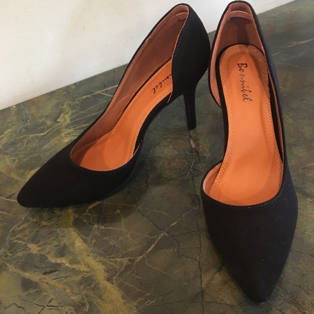 Black Suede Pointed Heels
